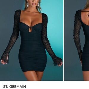 Black Embellished Sleeve Dress